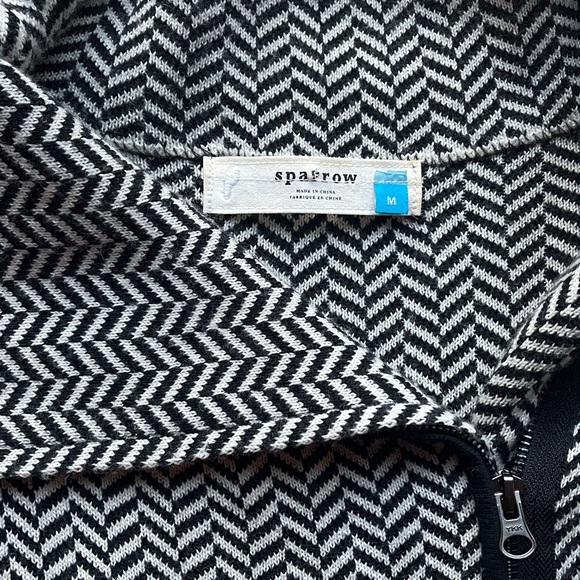 Anthropologie Sparrow Moto Sweater Jacket Size Medium Cotton Wool Blend - Picture 5 of 6